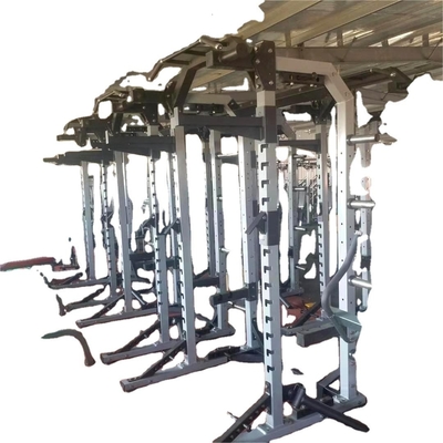 Buy Multifunctional Strength Training Equipment Half Cage Bench Press Smith Machine Power Rack with Dumbbell Back Extension Function online manufacture