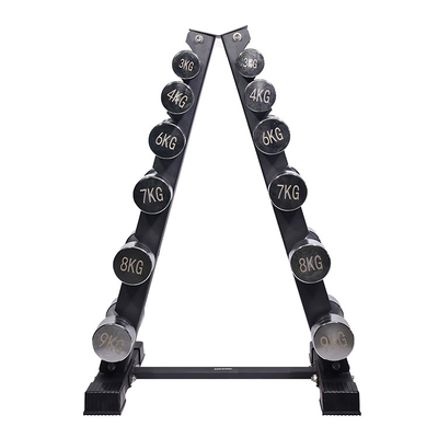 Buy Wholesale Portable Dumbbell Rack for Home Gym Steel Rubber Stand with Power Feature Weight Lifting Exercise Equipment Storage online manufacture