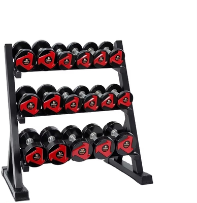 Buy Three Layer Commercial Fitness Equipment Dumbbell Rack Metal Set For Strength Training online manufacture