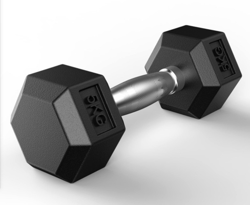 Buy Wholesale High Quality Home Gym Fitness Equipment Hex Rubber Cover Dumbbell online manufacture
