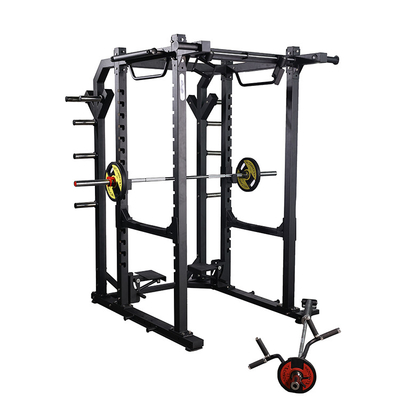 Máquina de ginástica comercial Crossover de cabo para estação multifunção para uso doméstico Power Rack com máquina Smith de aço e banco de placas
