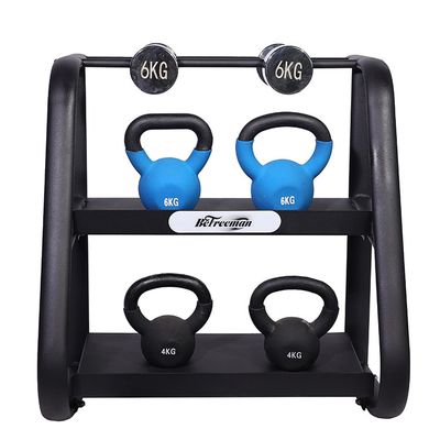 Gym Equipment Commercial 2 Tier Weights Dumbbell Rack Kettlebell Rack